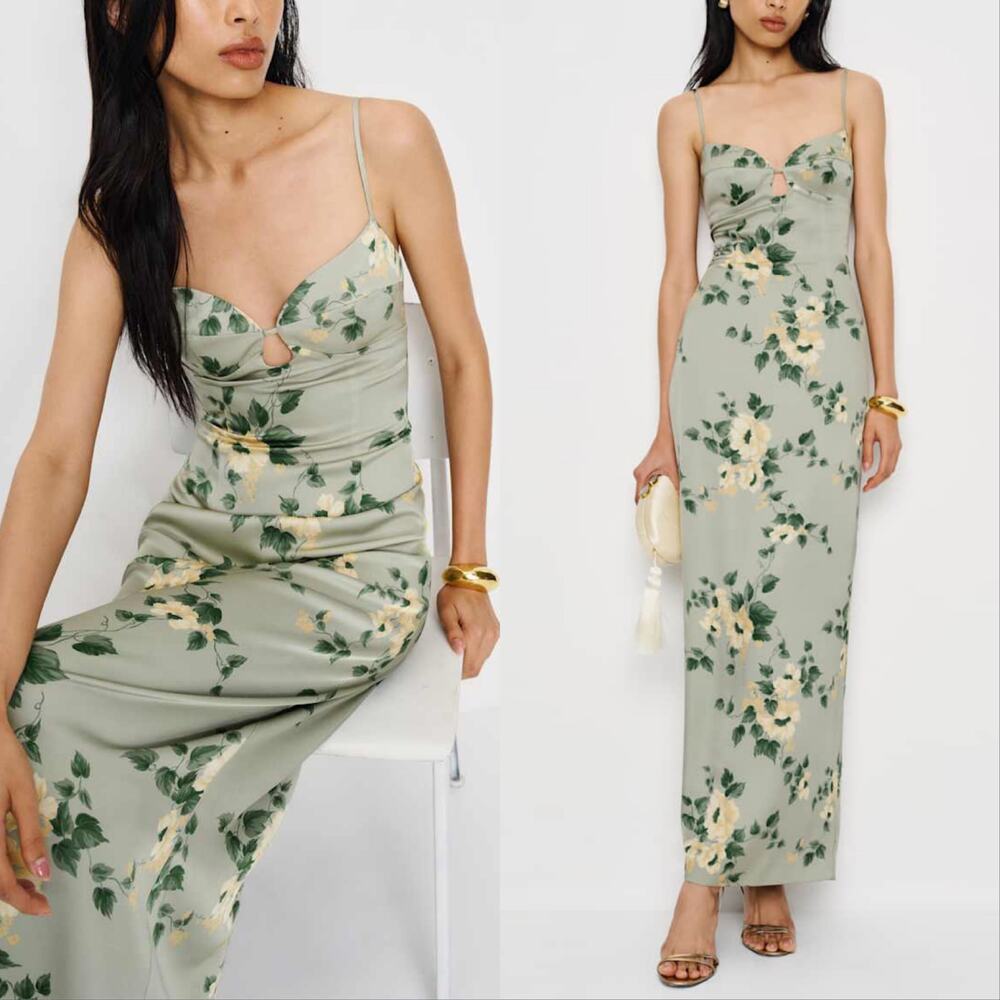 New Reformation Sathia Satin Dress